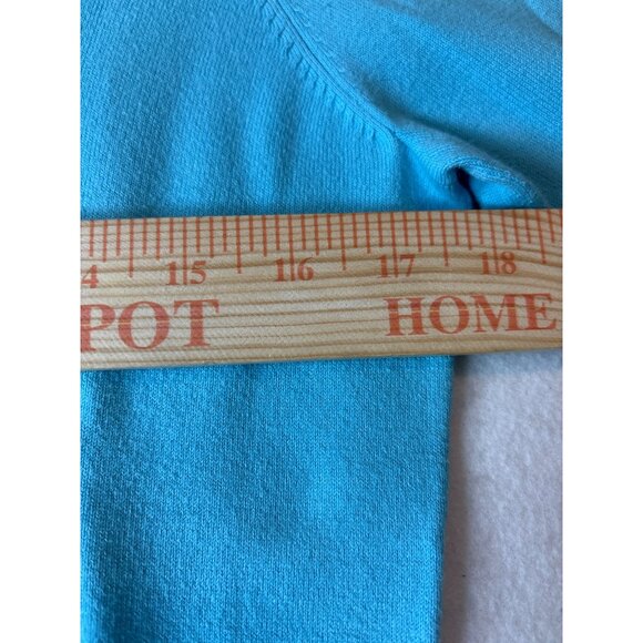 Lilly Pulitzer Womens V-Neck Sweater M Blue Cotton Blend - Picture 7 of 13